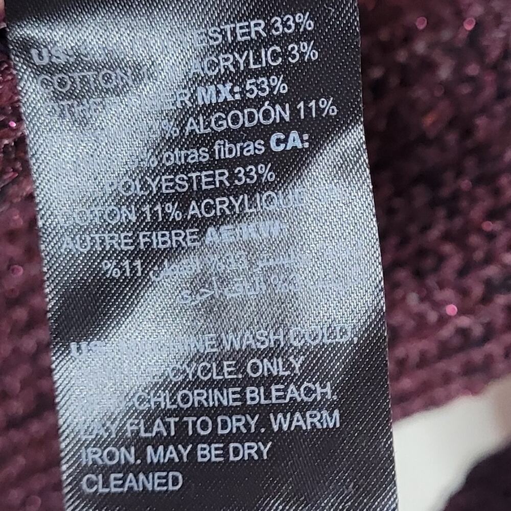 White House Black Market Sequin Longline Duster Cardigan Garnet Small - Picture 4 of 6